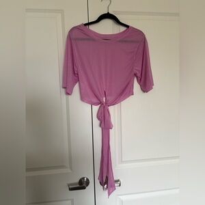 Fabletics Pink Tie-Front Crop Top